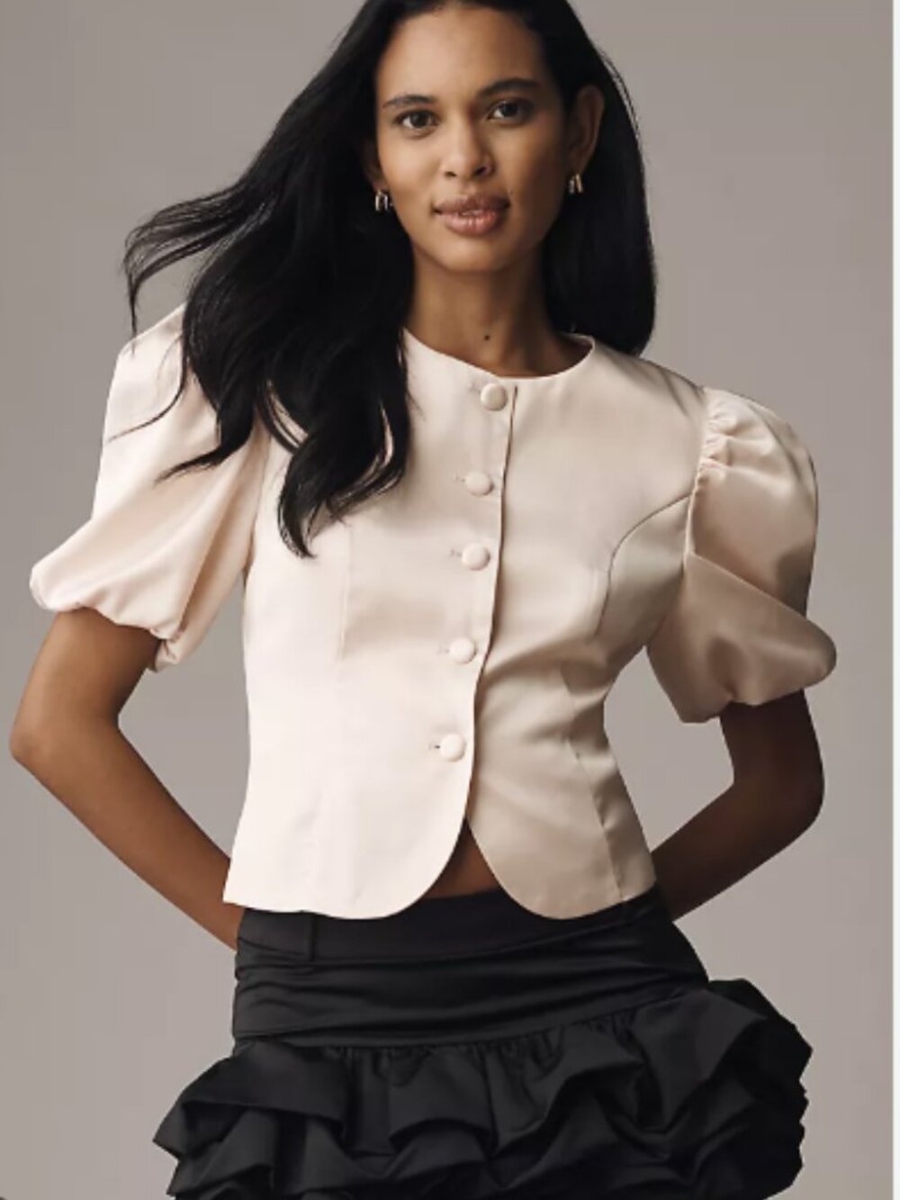 Dolan Left Coast Puff Sleeve Crop Jacket, M
